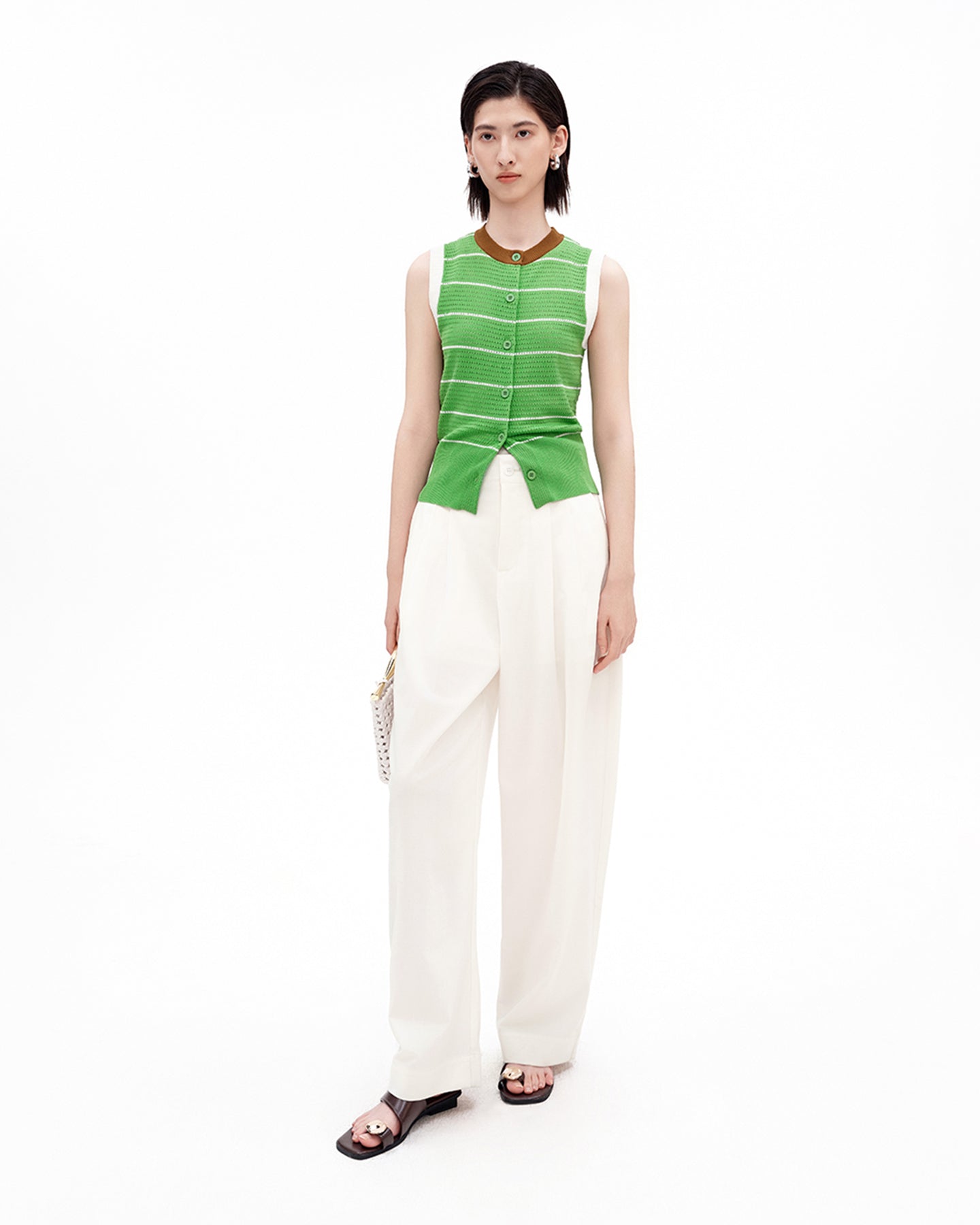 Classic Pleated Wide-Leg Casual Pants