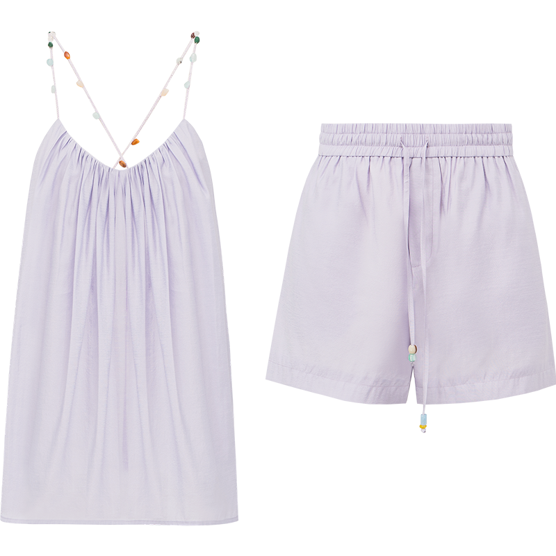 Acetate-Blend Shorts with Pendant Detail