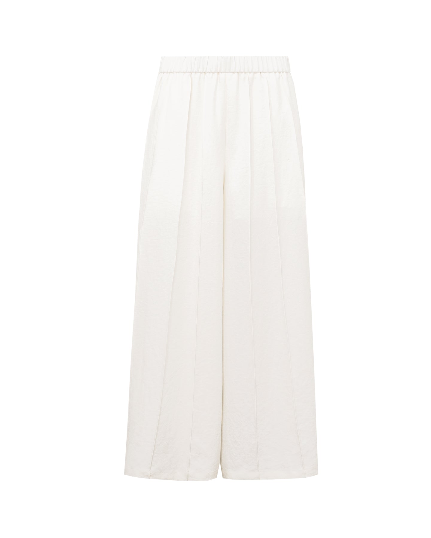 Linen blend pleated wide-leg casual pants