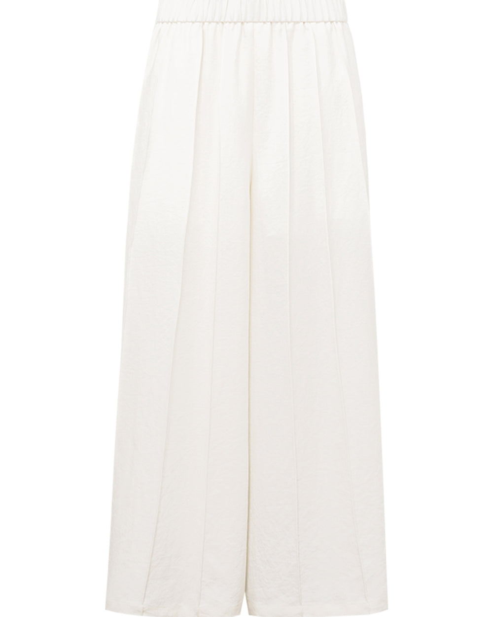 Linen blend pleated wide-leg casual pants