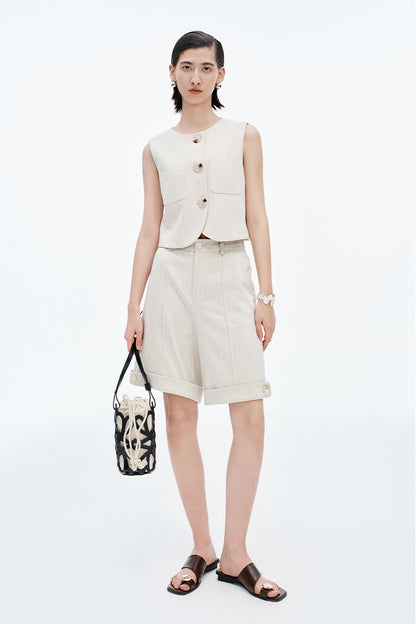 Lyocell Acetate Blended Vest For Women + Shorts