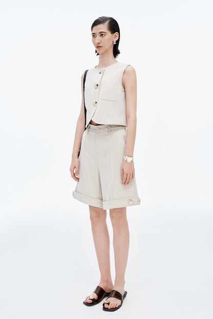 Lyocell Acetate Blended Vest For Women + Shorts