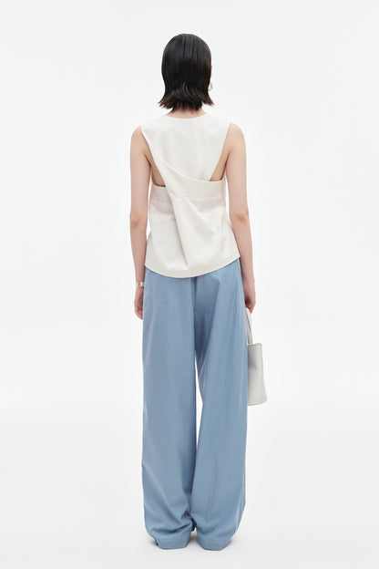 SELFWHO asymmetric V-neck sleeveless vest