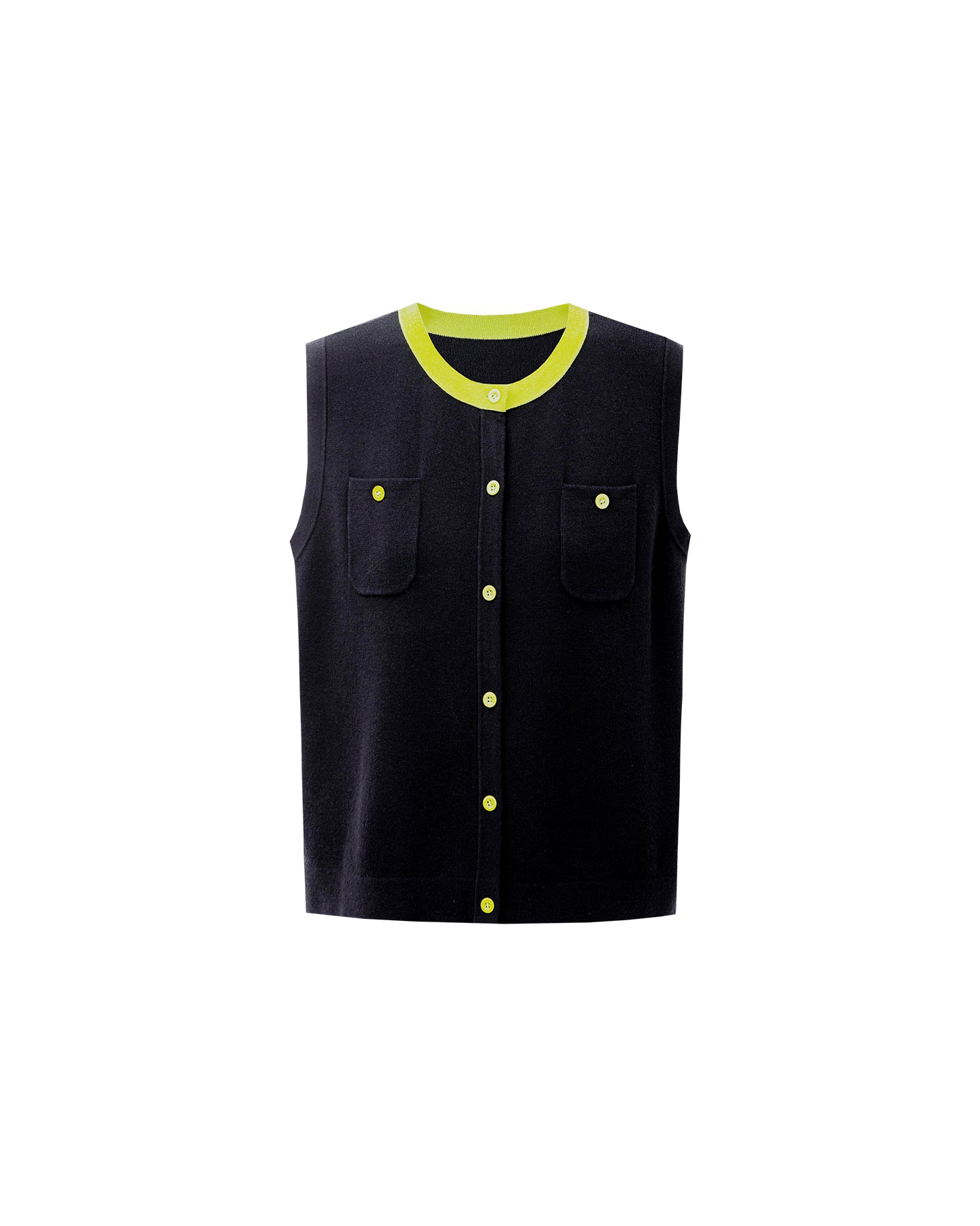 linen blend crew neck vest