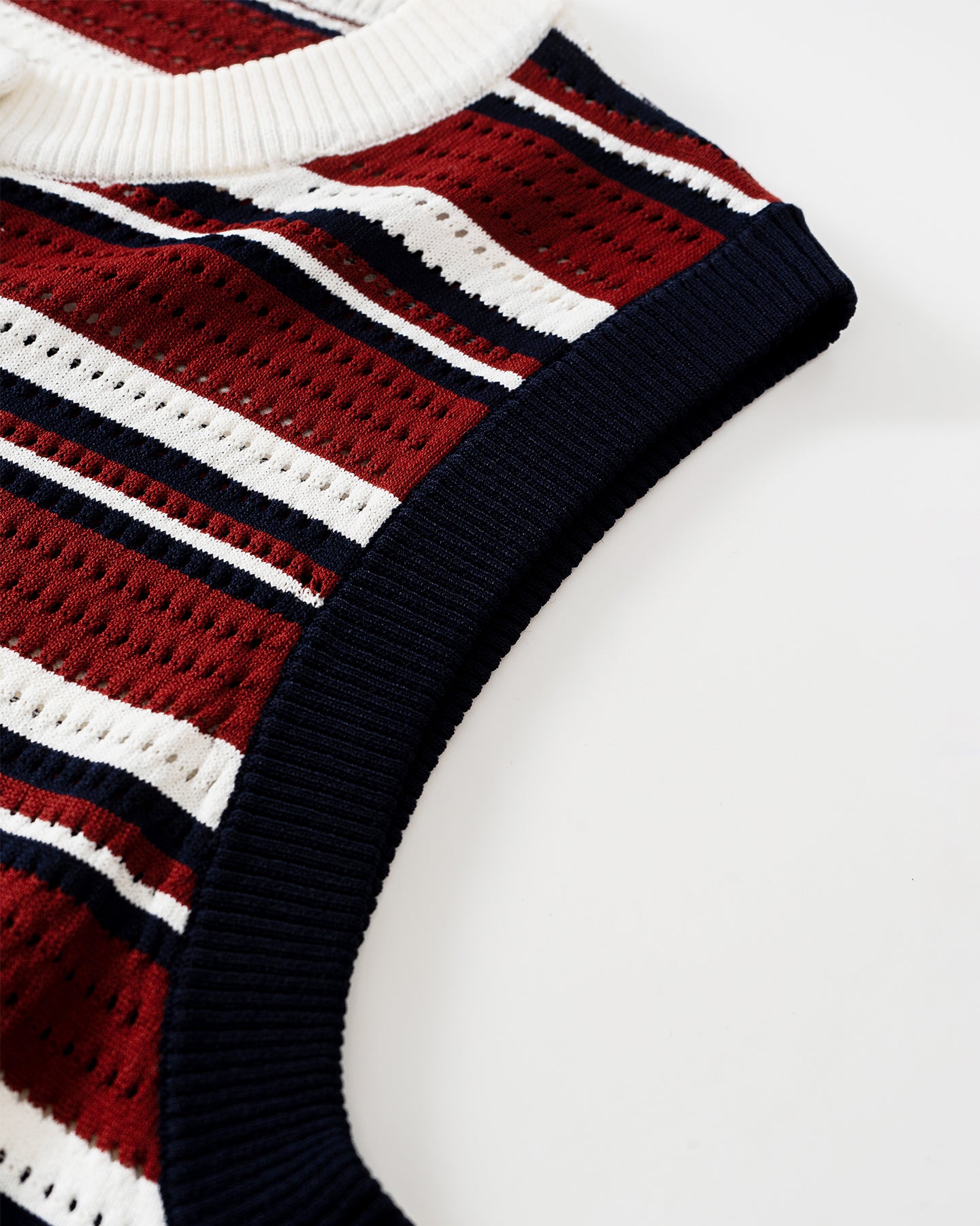 Color-blocked Striped Knit Vest
