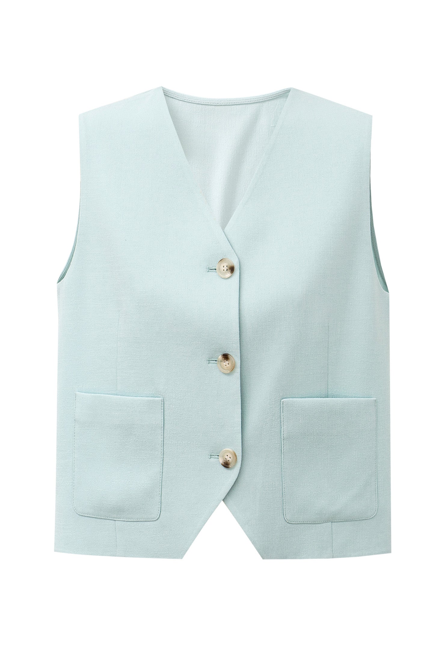 Classic Cropped V-Neck Vest (Acetate Blend)