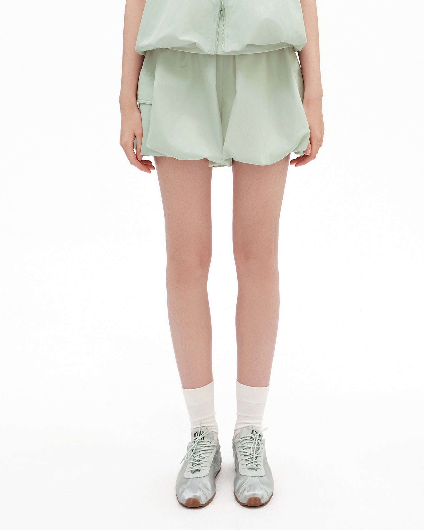 Cotton-Blend Sleeveless Tulip-Hem Vest Set