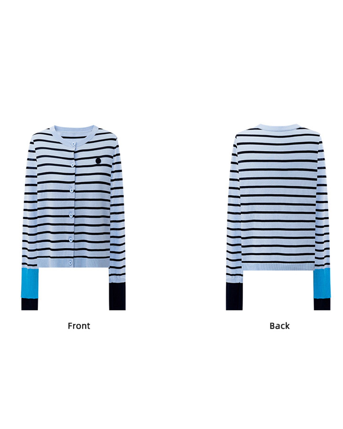 Tencel-Cotton Blend Striped Knit Cardigan