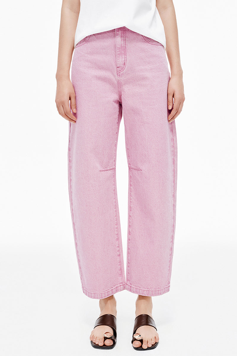 Cotton Washed Pink Jeans