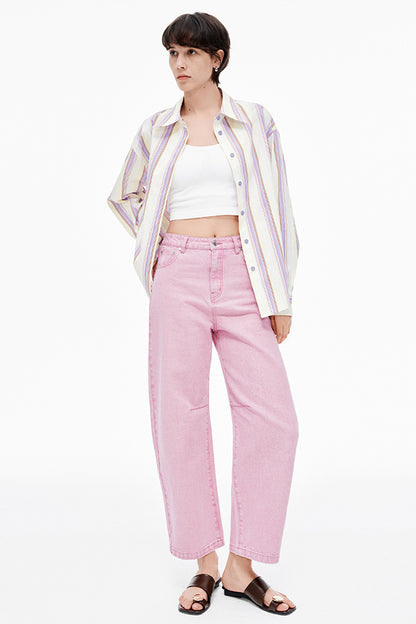 SELFWHO Cotton Washed Pink Jeans