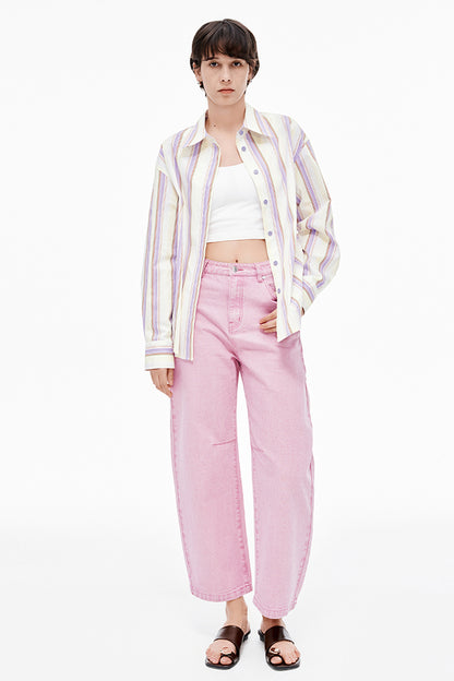 SELFWHO Cotton Washed Pink Jeans