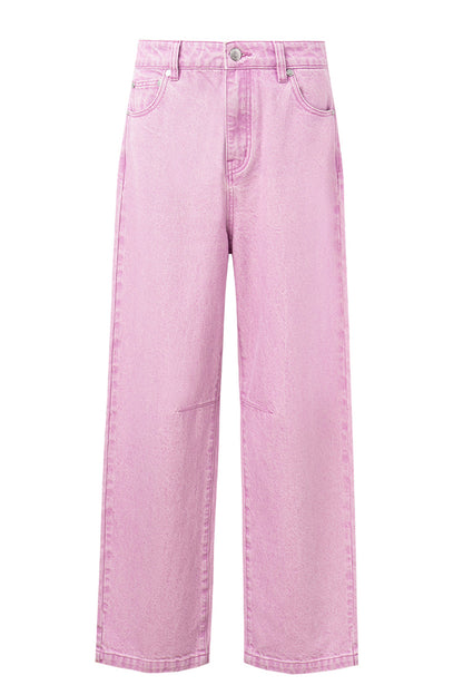 SELFWHO Cotton Washed Pink Jeans