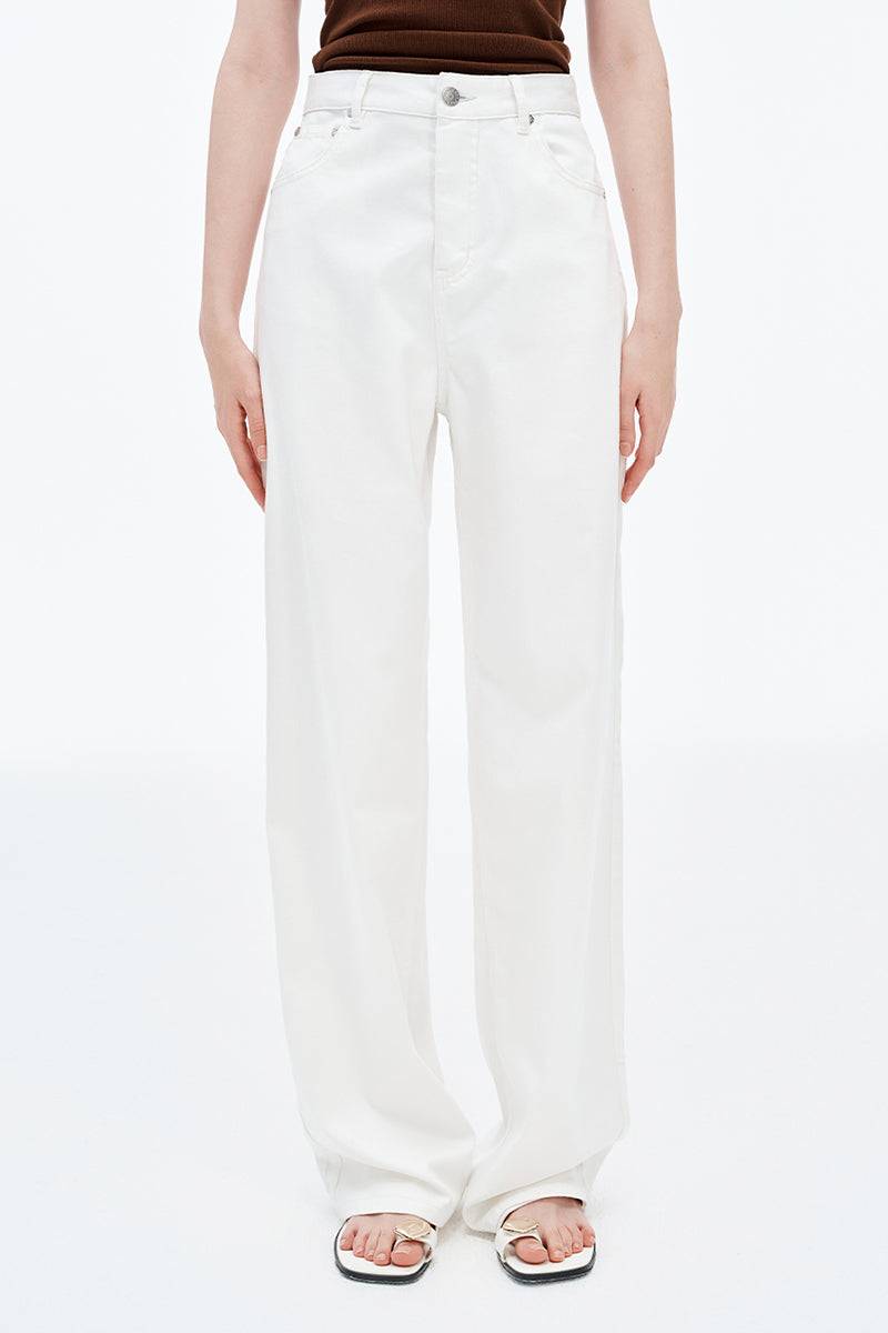 SELFWHO Lyocell blend white jeans