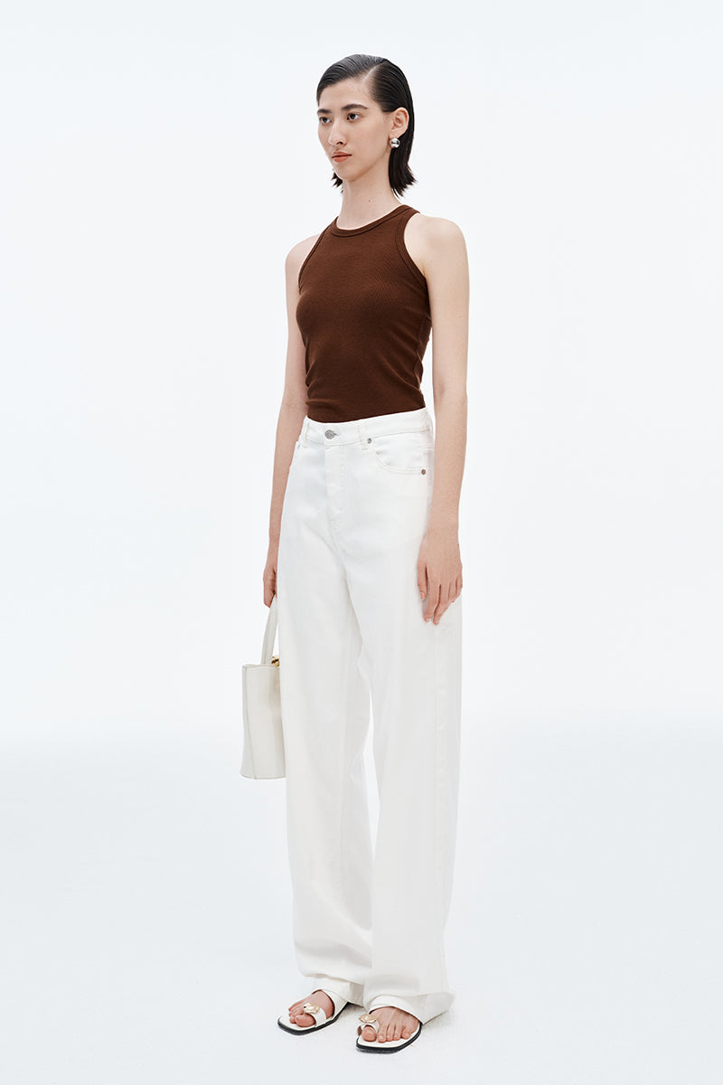 SELFWHO Lyocell blend white jeans
