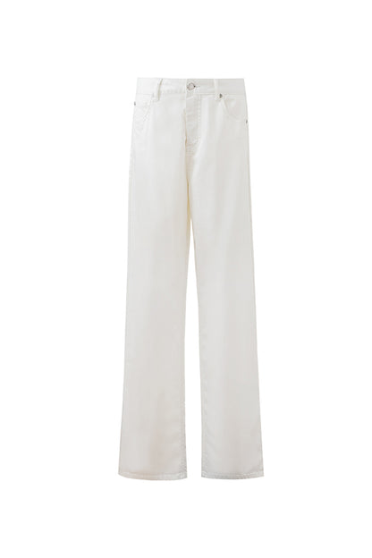 SELFWHO Lyocell blend white jeans