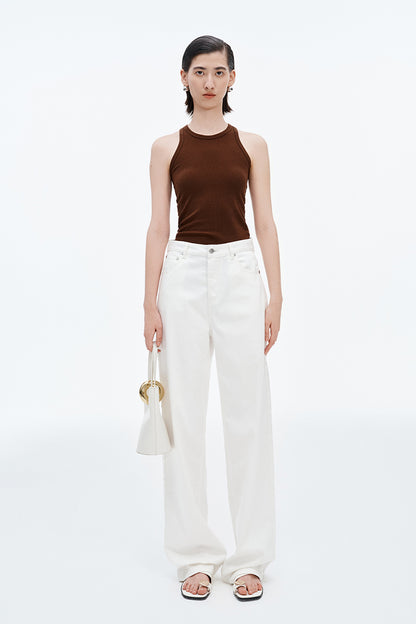 SELFWHO Lyocell blend white jeans