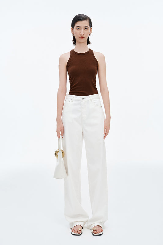 SELFWHO Lyocell blend white jeans