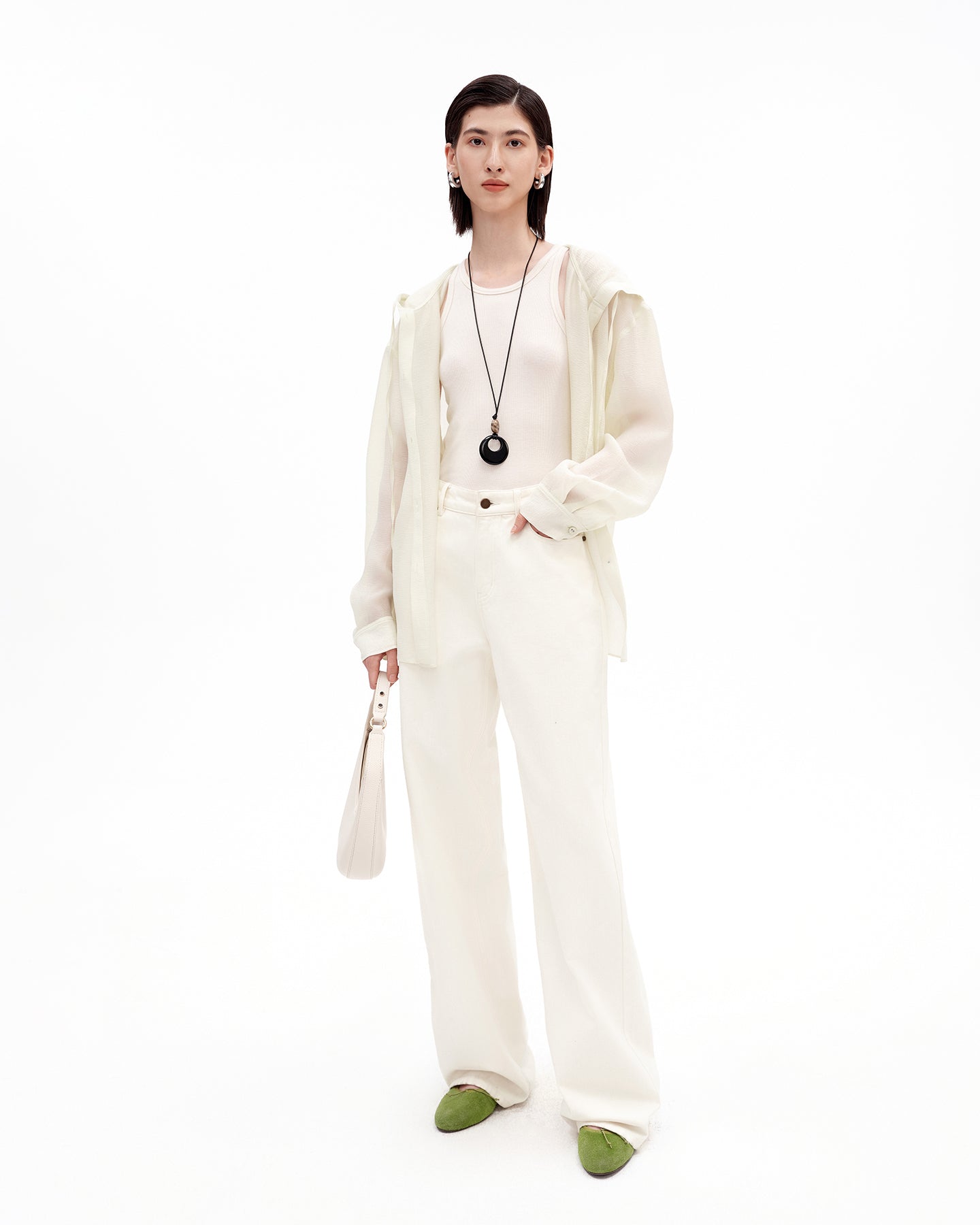 Cotton-Acetate Blend Straight-Leg Jeans