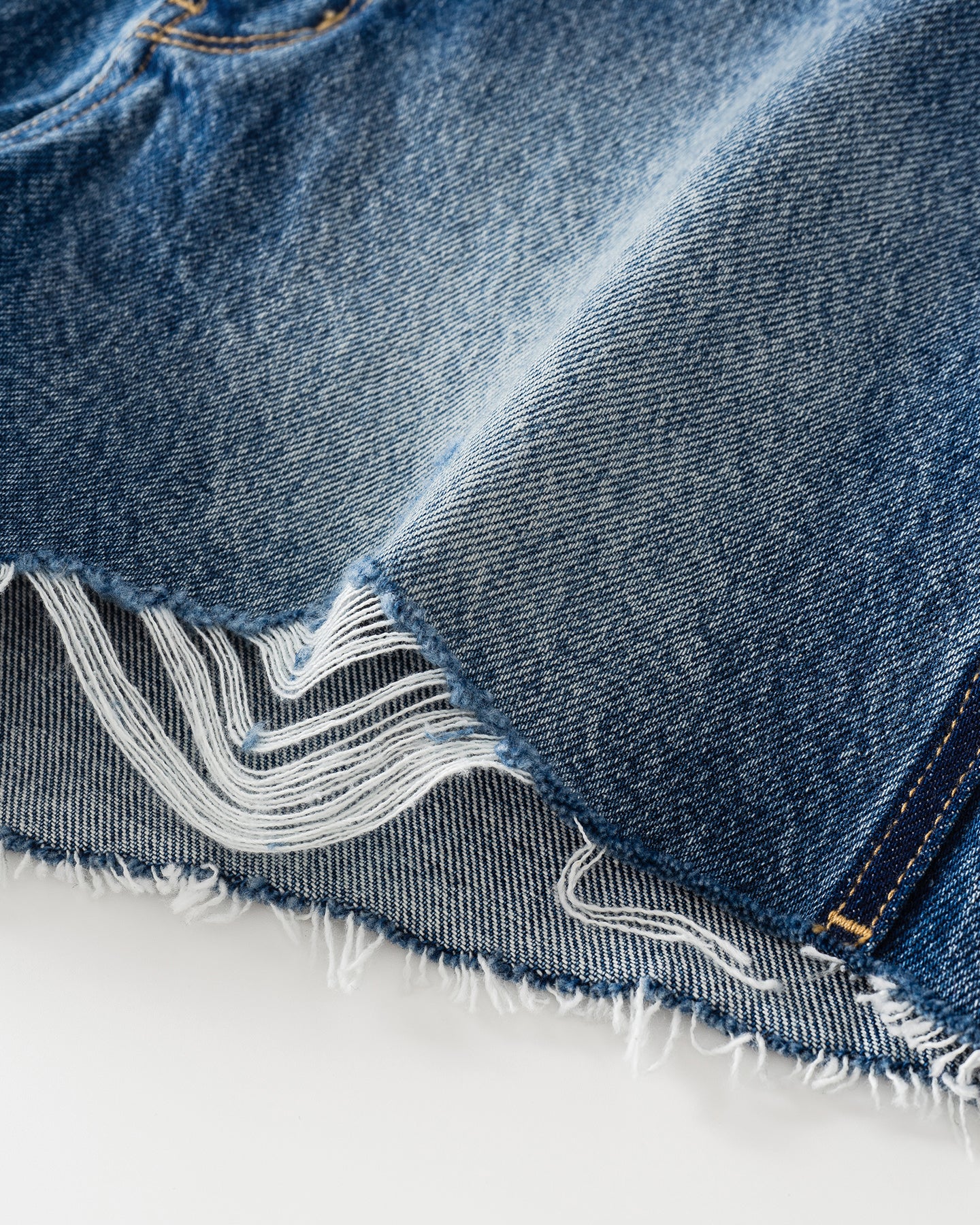 Retro Washed Denim Shorts with Four Buttons