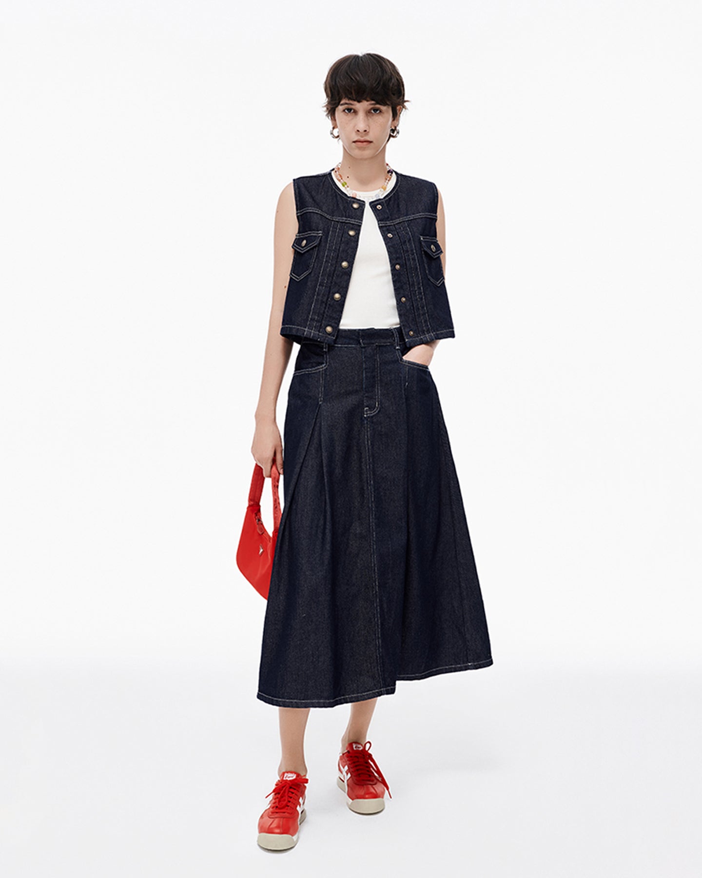 Cotton-Lyocell-Blend Vintage Denim Vest