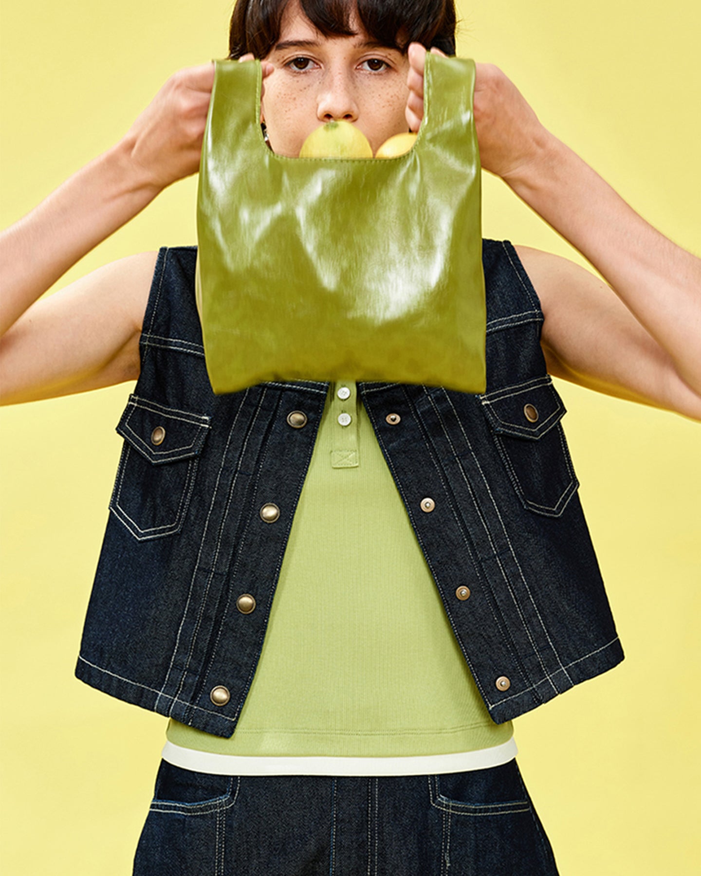 Cotton-Lyocell-Blend Vintage Denim Vest