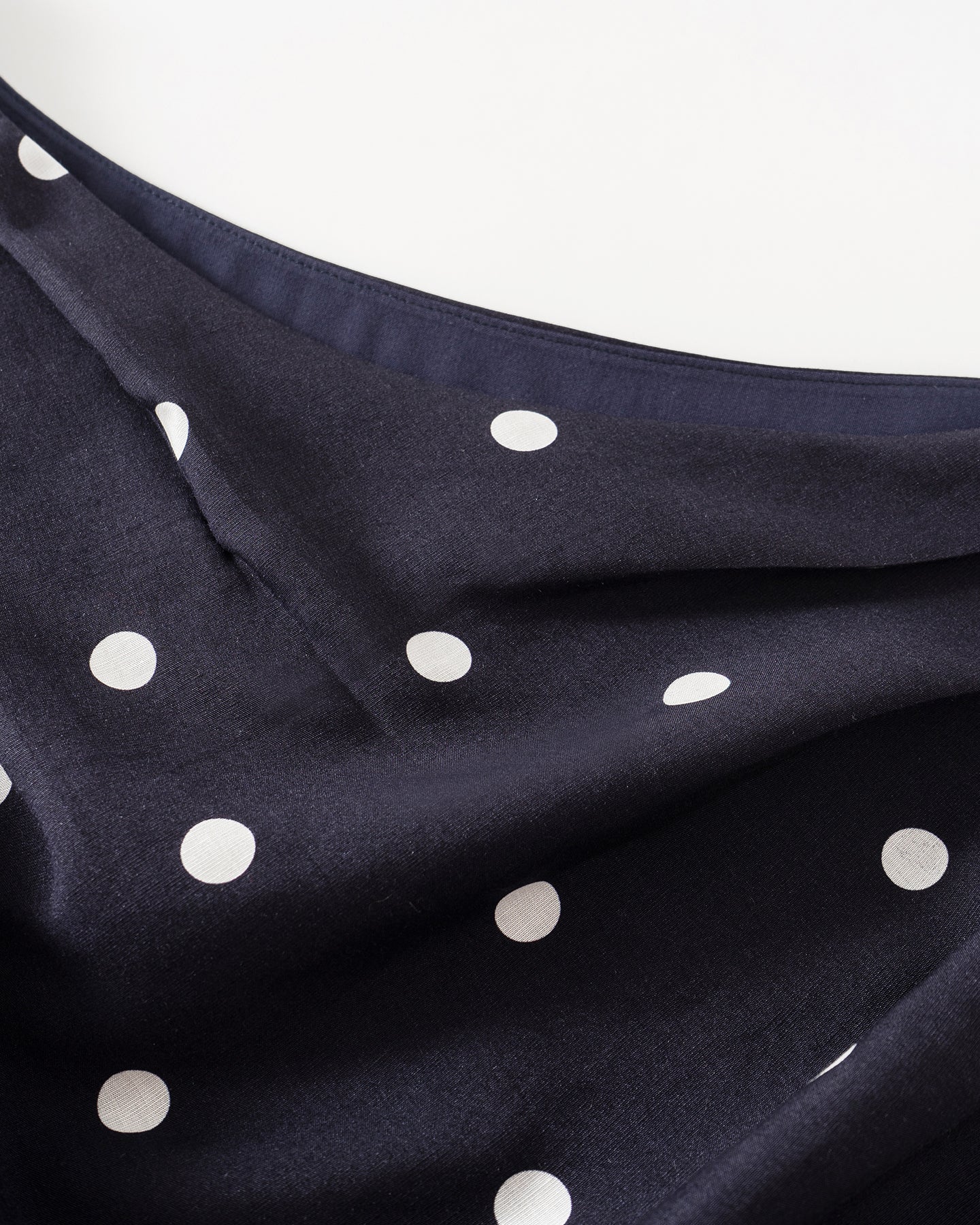 Tencel-Linen Blend  French-Style Off-Shoulder Polka-Dot Vest & SKIRT Set