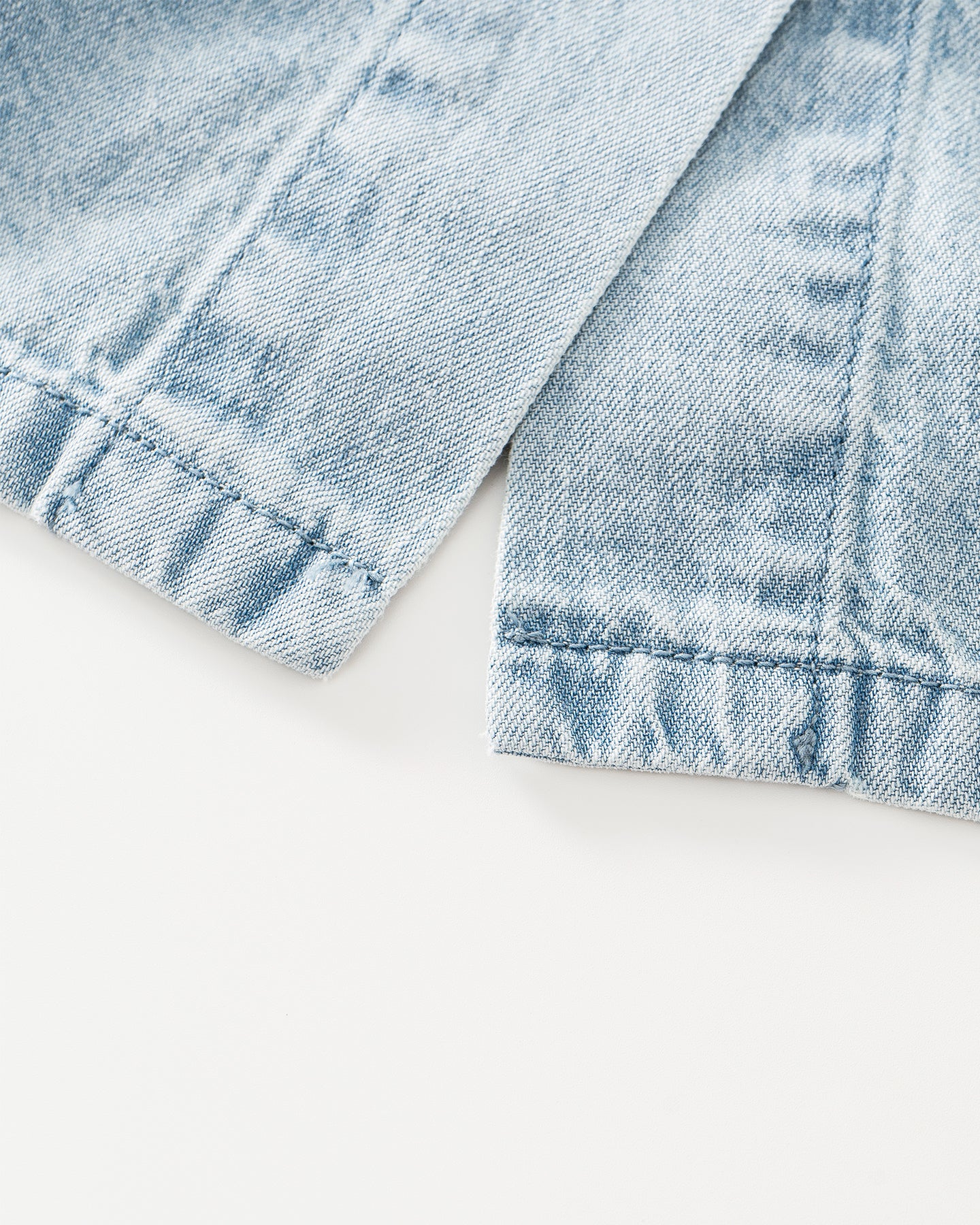 Pure Cotton Vintage Raw Denim-Style Vest & Skirt Set