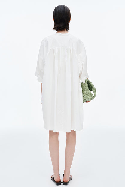 SELFWHO Lyocell Cotton Blend Tie Dress