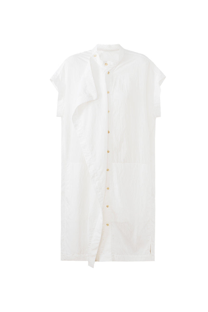 SELFWHO Stand Collar Slightly Wrinkled Dress