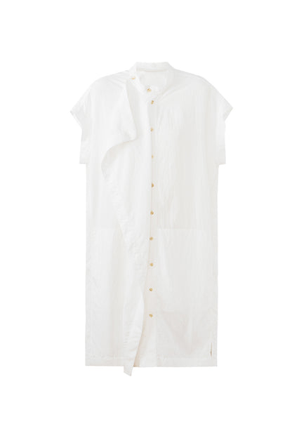 SELFWHO Stand Collar Slightly Wrinkled Dress