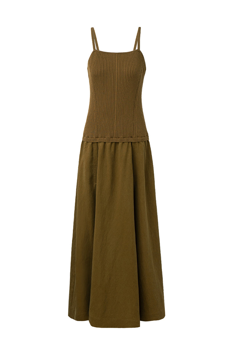 SELFWHO Lyocell Blended Suspender Skirt