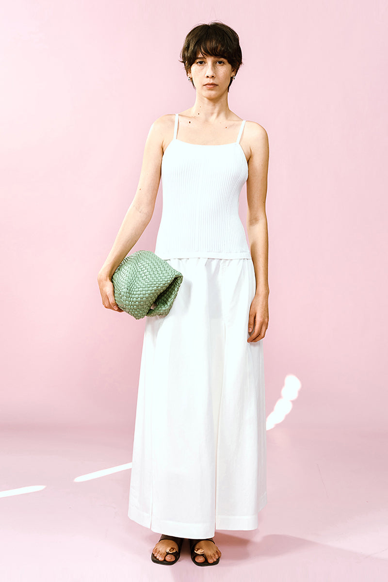 SELFWHO Lyocell Blended Suspender Skirt