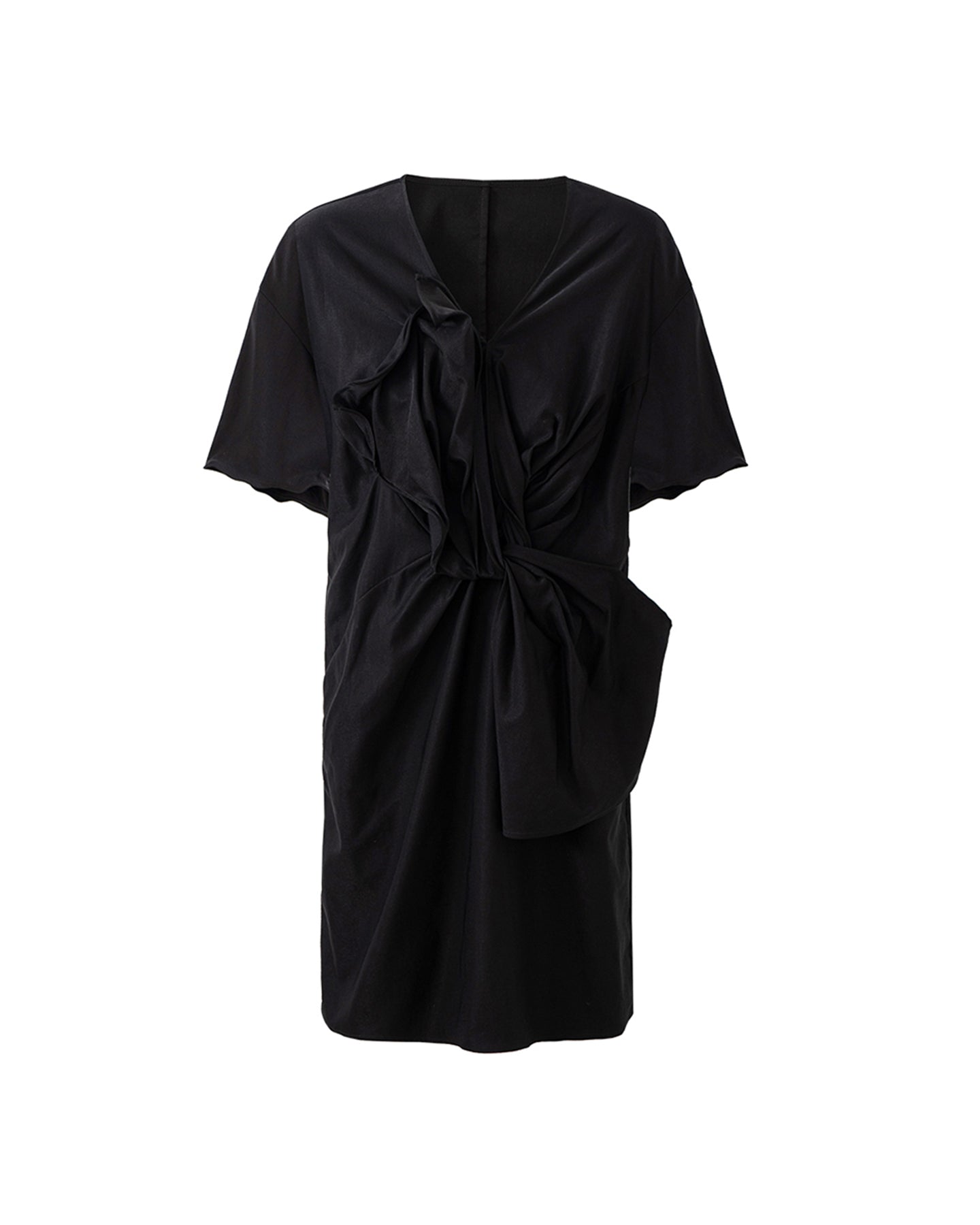 Lyocell blend V-neck twisted flower dress