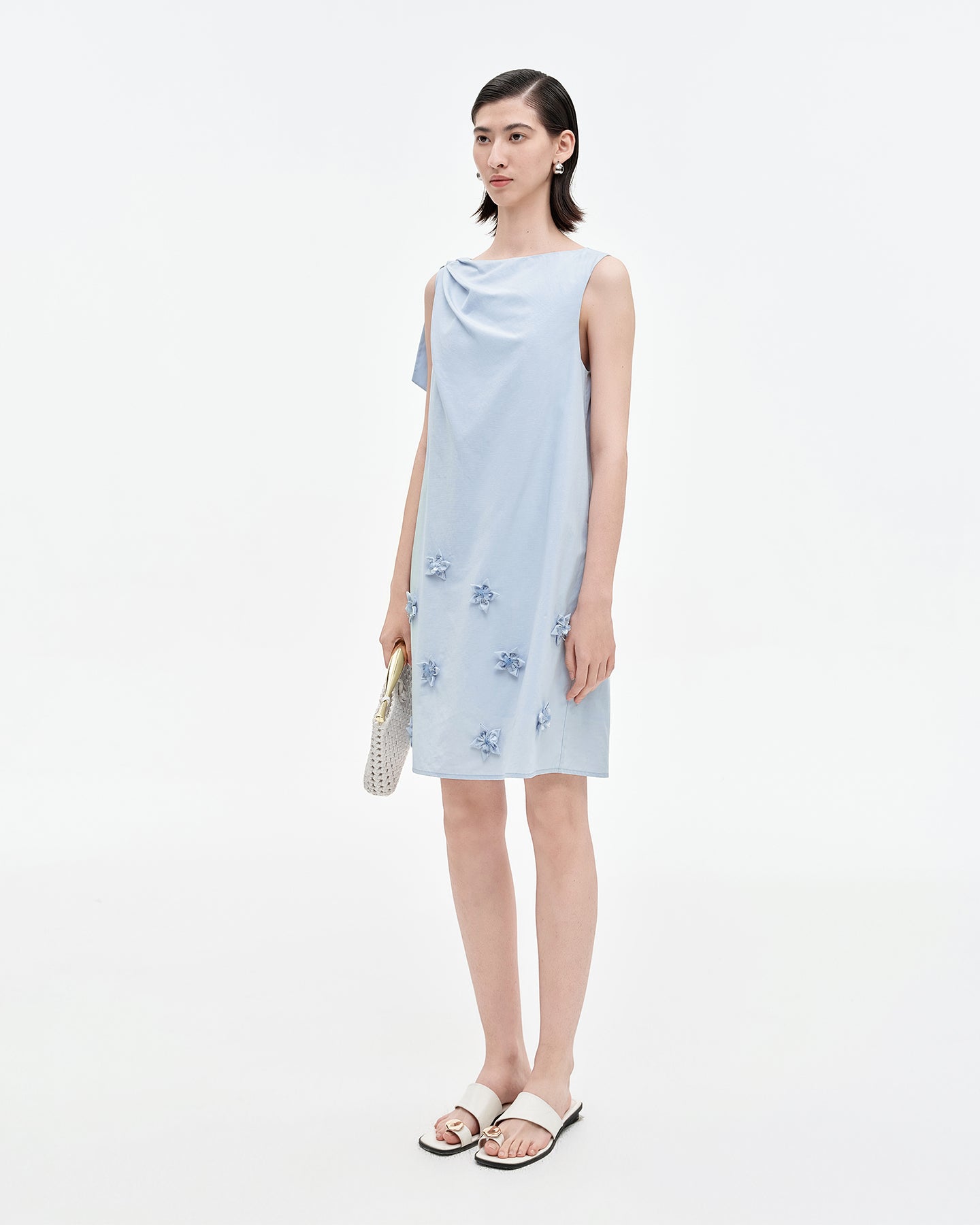 Lyocell Cotton Blended Pleated Vest Dress