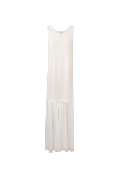 SELFWHO Acetate Blend Woven Patchwork Dress