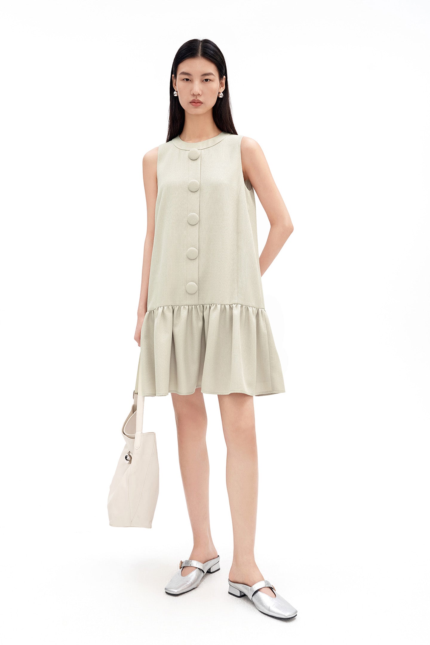 Linen-Look Sleeveless Dress