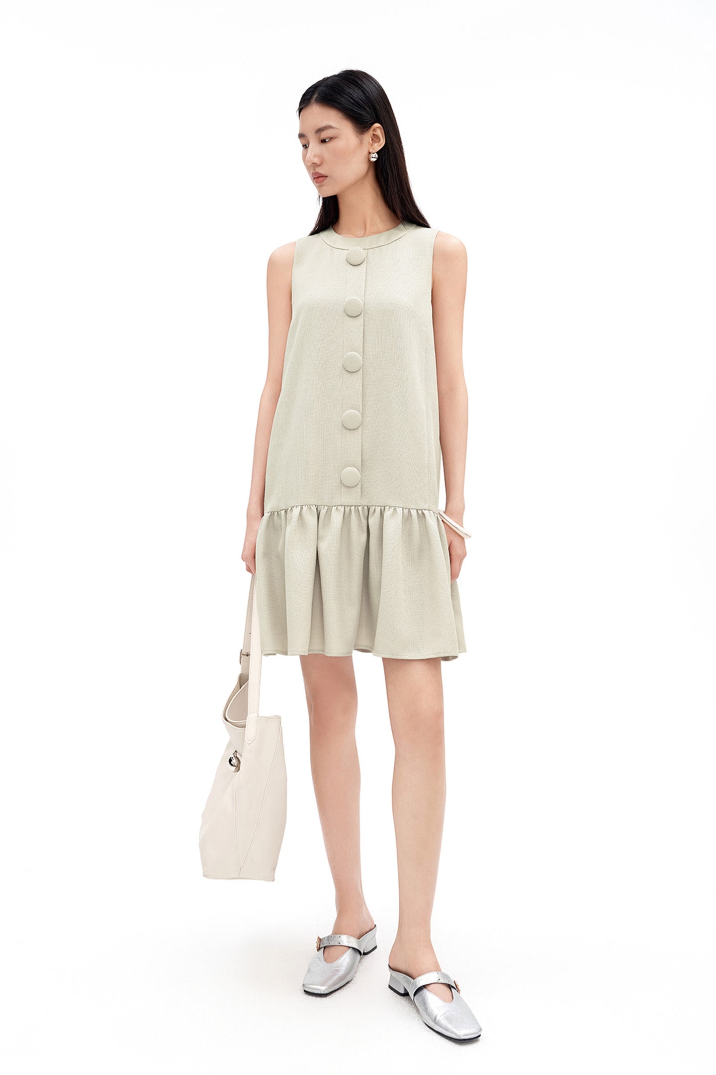 Linen-Look Sleeveless Dress
