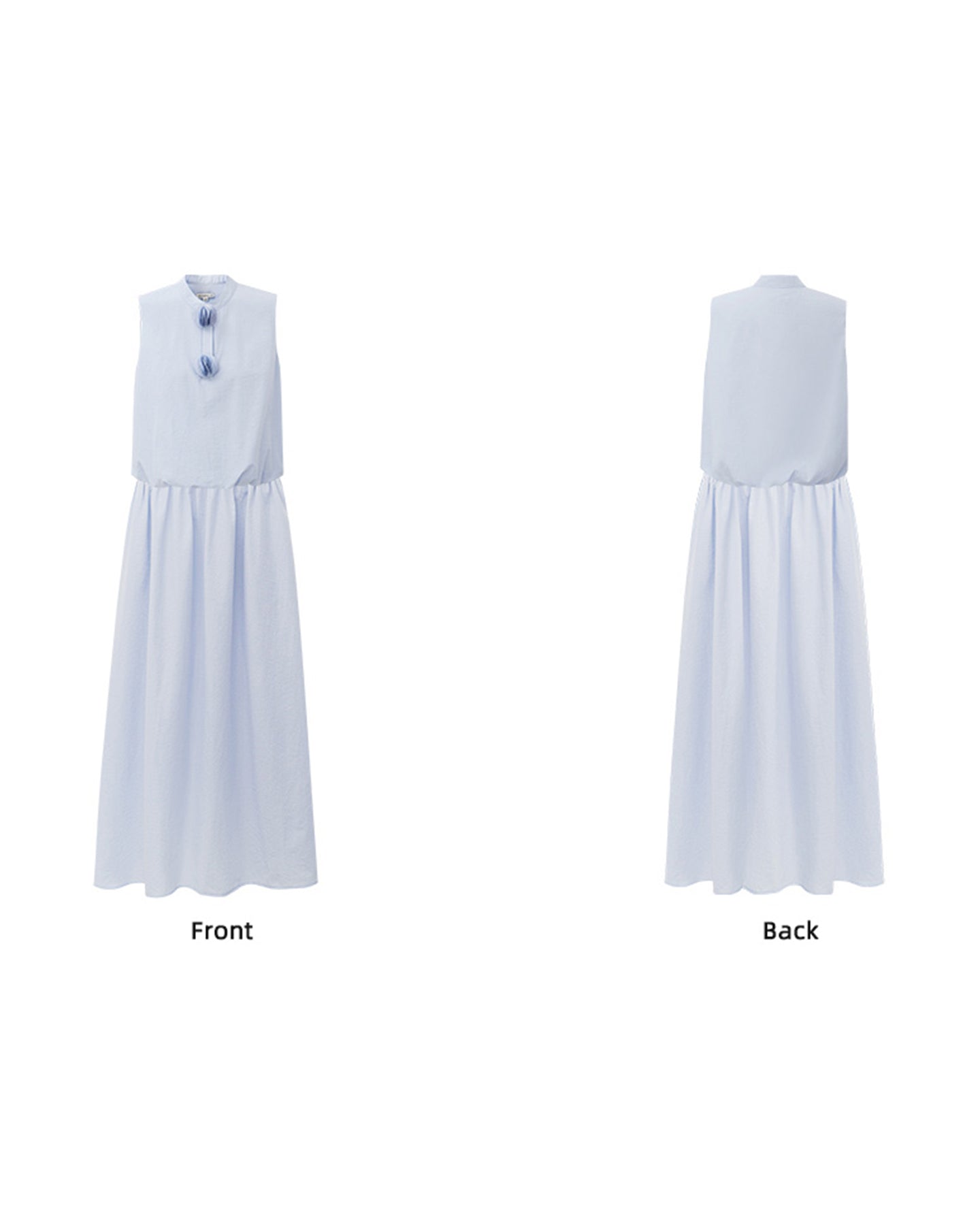Cotton blend simple sleeveless dress