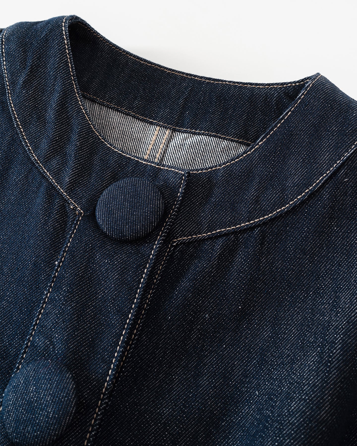 Retro Raw Denim-Style Sleeveless Dress