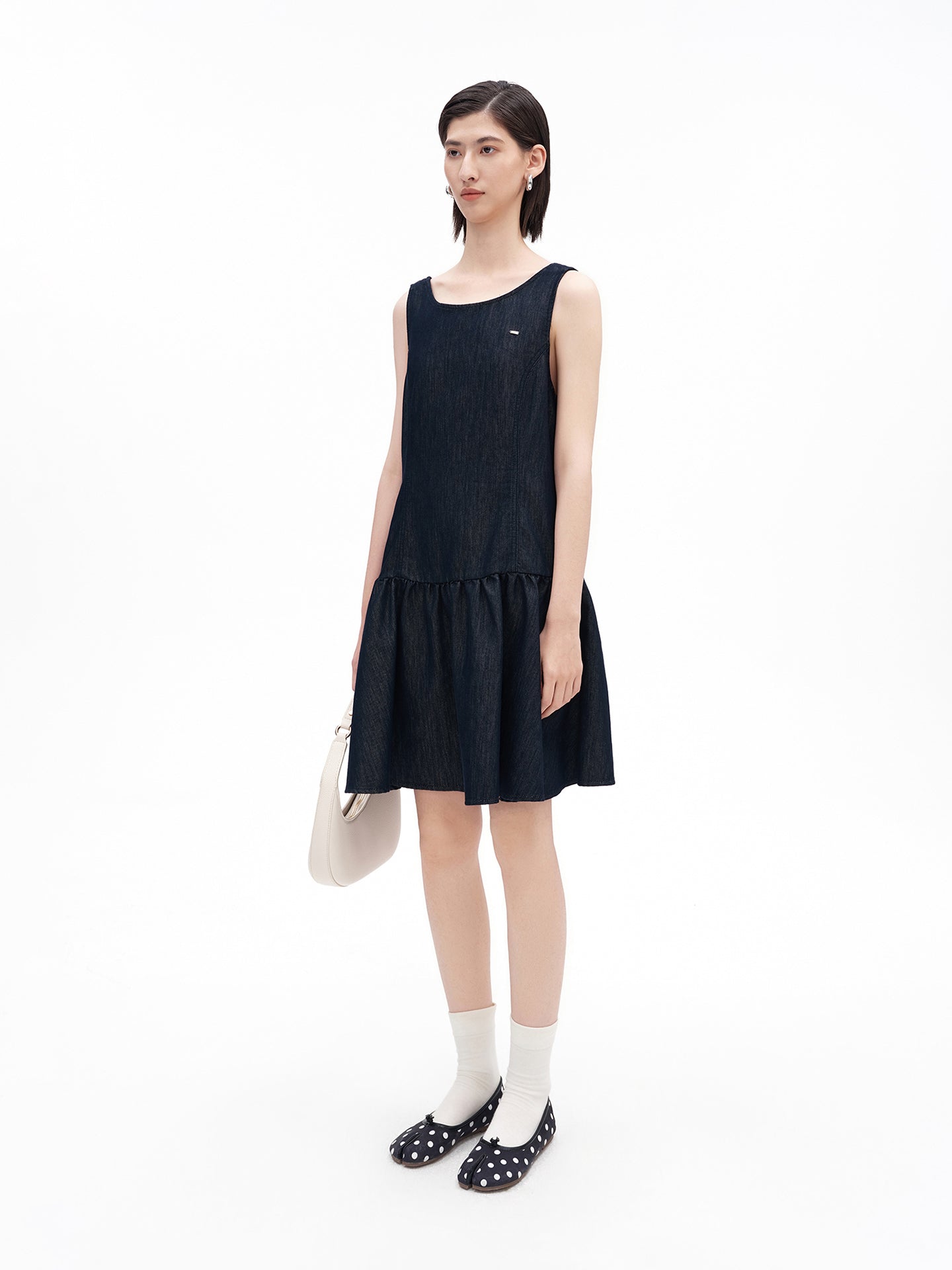 Tencel-Blend Vintage Raw Denim Blue Dress
