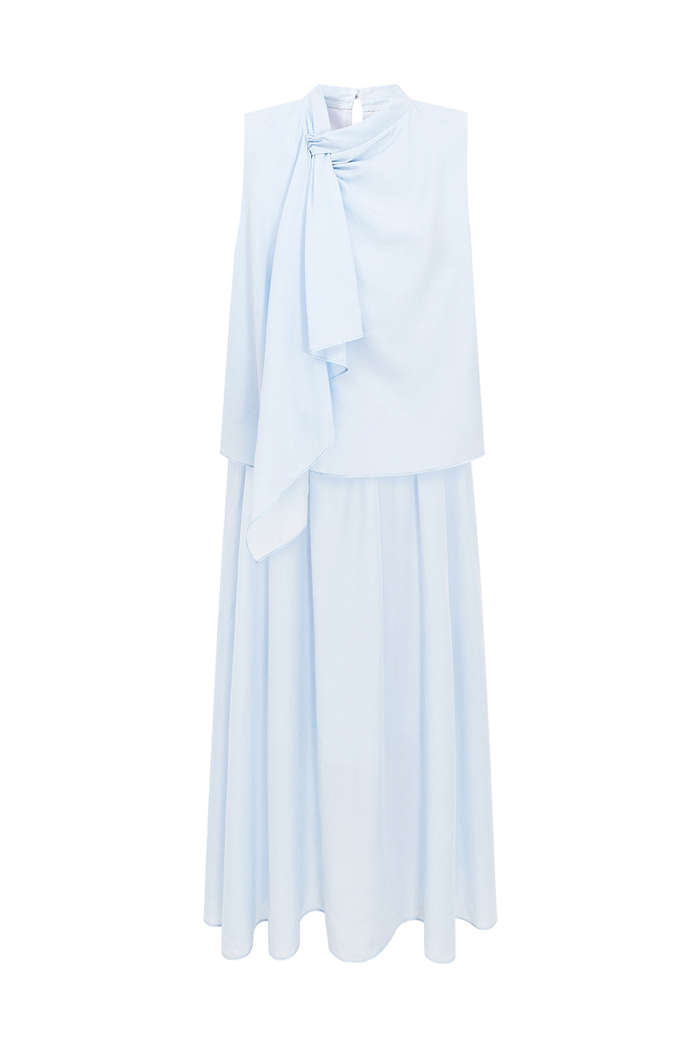 Lyocell Draped Cowl-Neck Dress