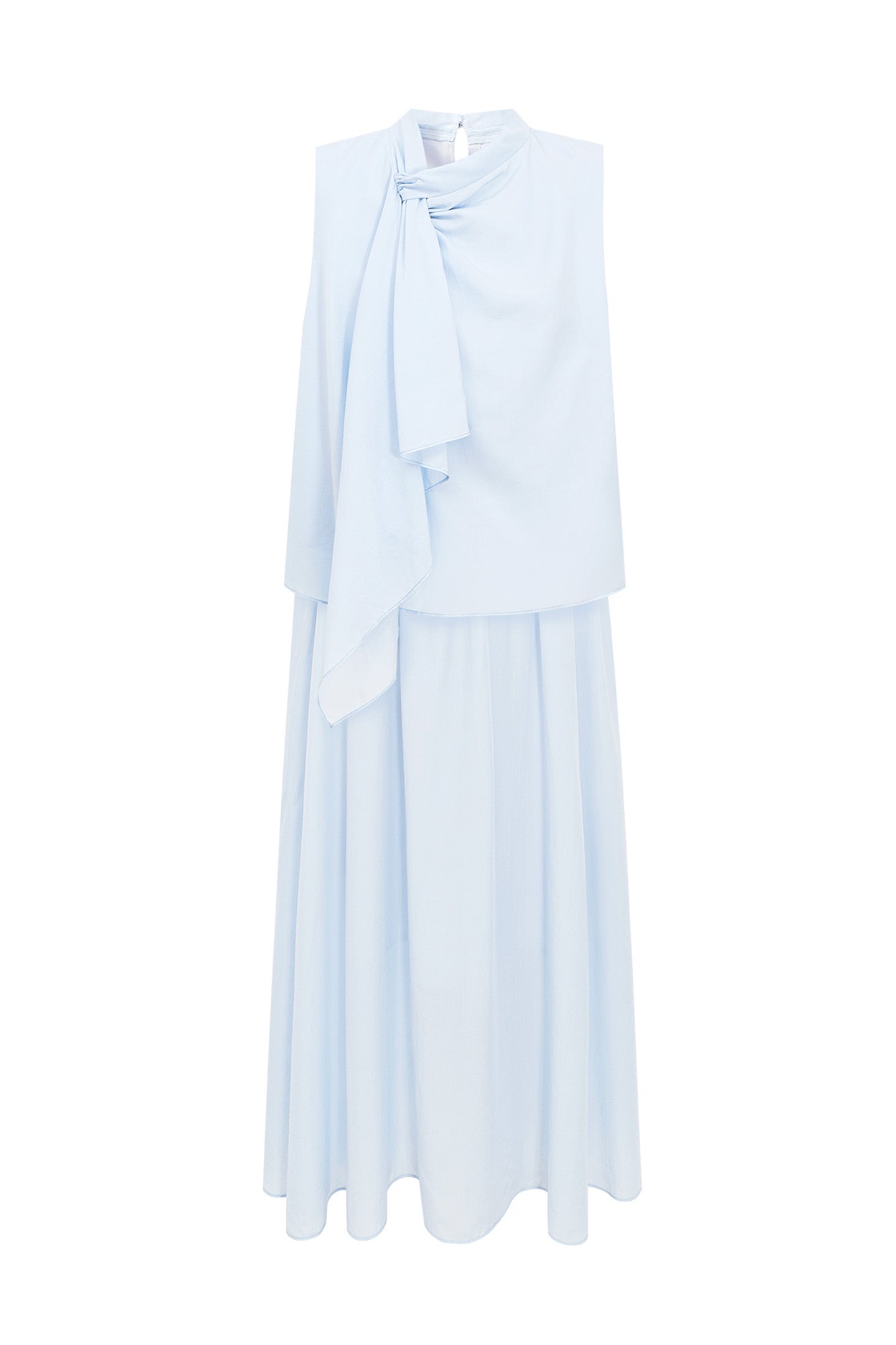 Lyocell Draped Cowl-Neck Dress