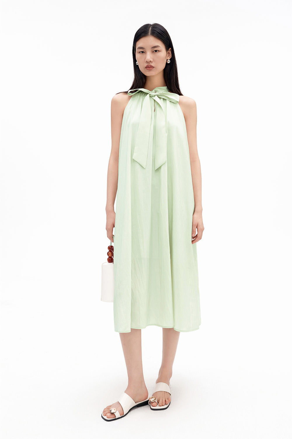 Modal-Blend French-Style Ribbon-Tie Dress