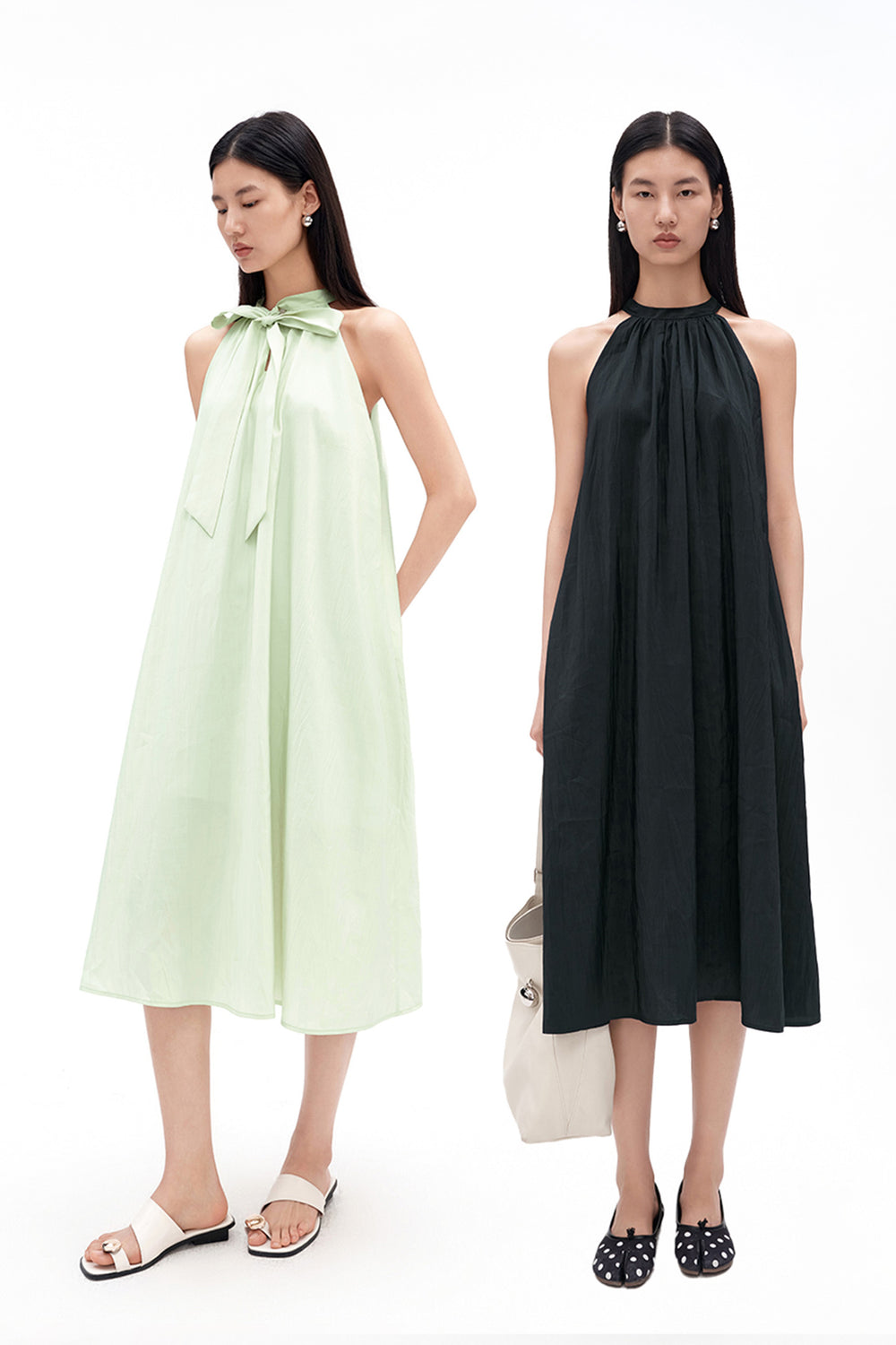 Modal-Blend French-Style Ribbon-Tie Dress