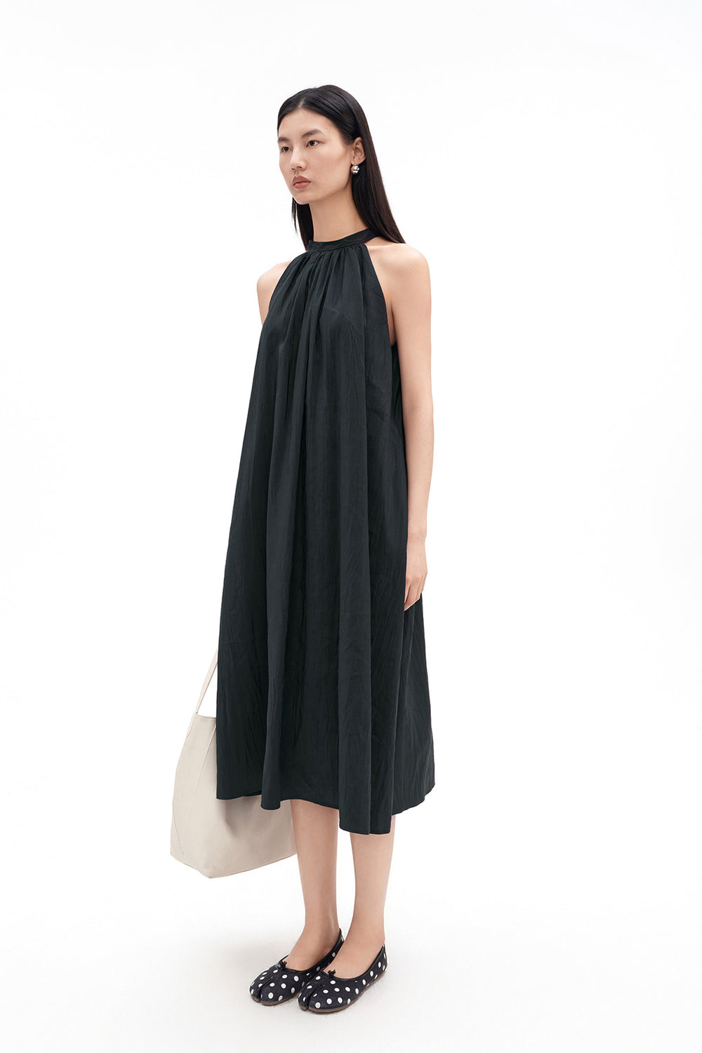 Modal-Blend French-Style Ribbon-Tie Dress