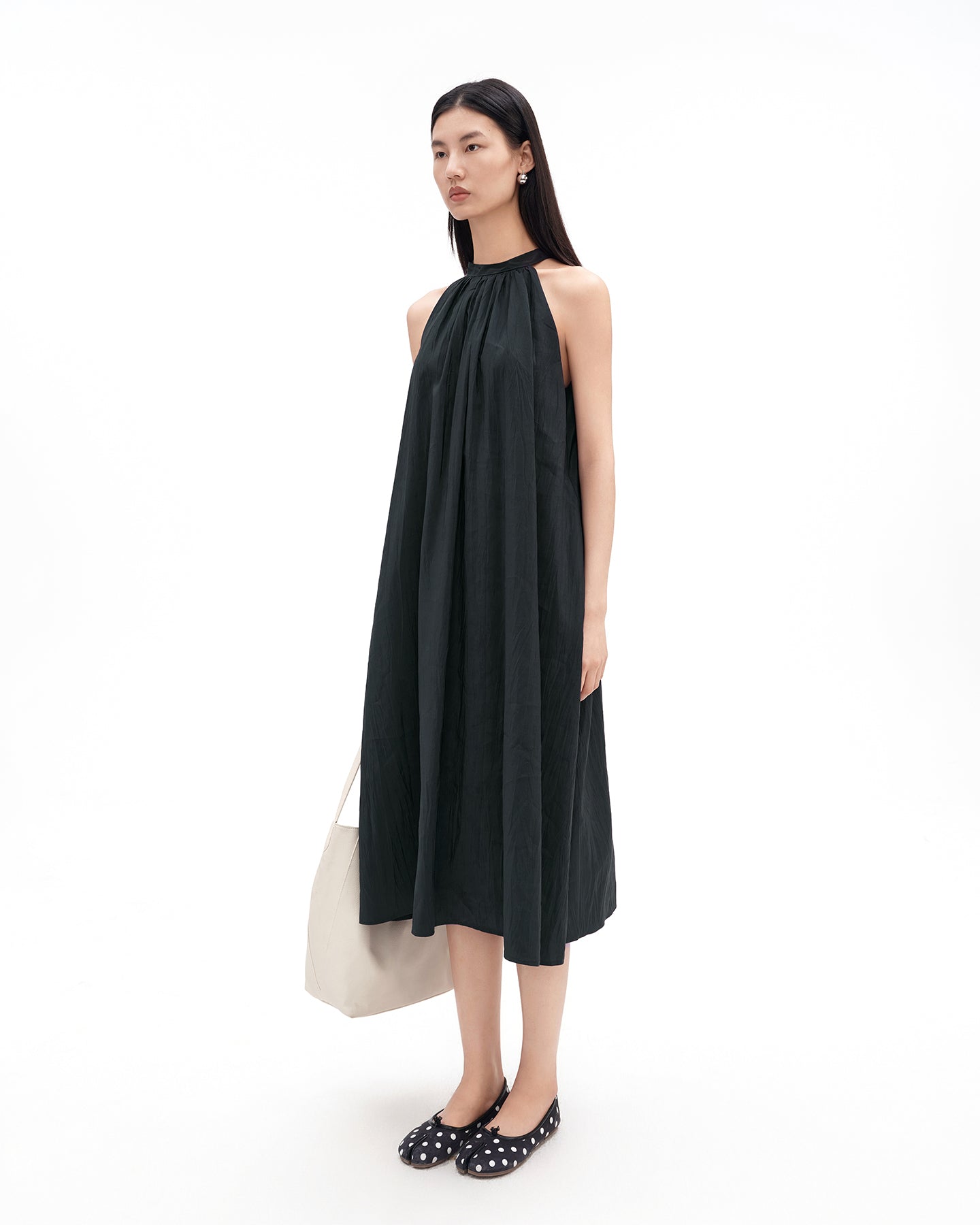 Modal-Blend French-Style Ribbon-Tie Dress