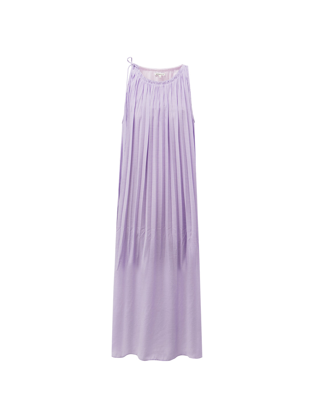 Acetate-Blend French Pleated Sleeveless Slip Dress