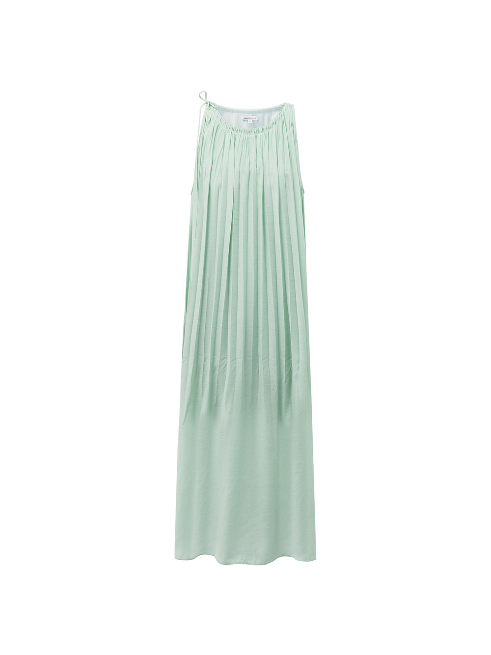 Acetate-Blend French Pleated Sleeveless Slip Dress