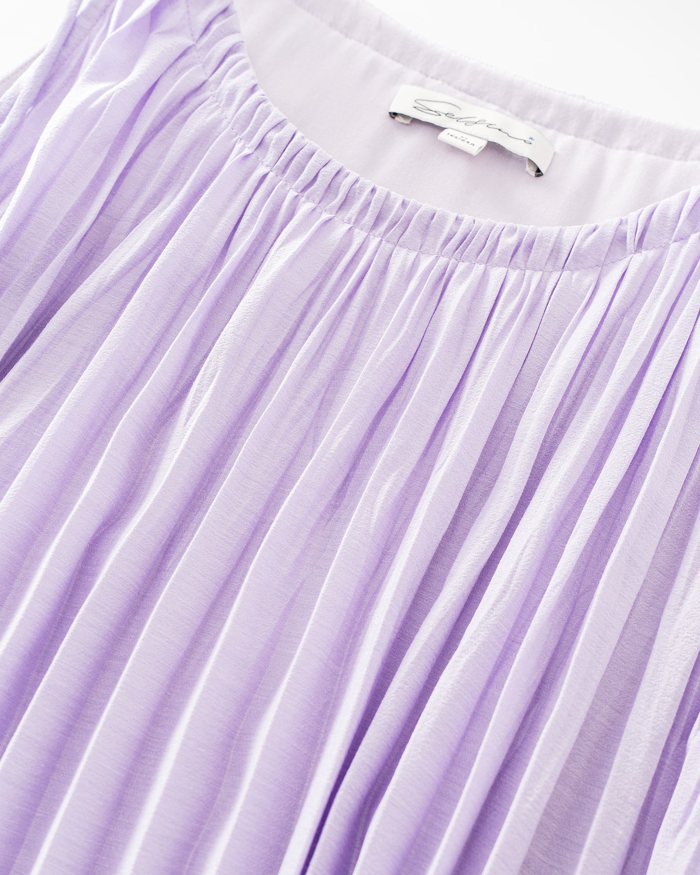 Acetate-Blend French Pleated Sleeveless Slip Dress