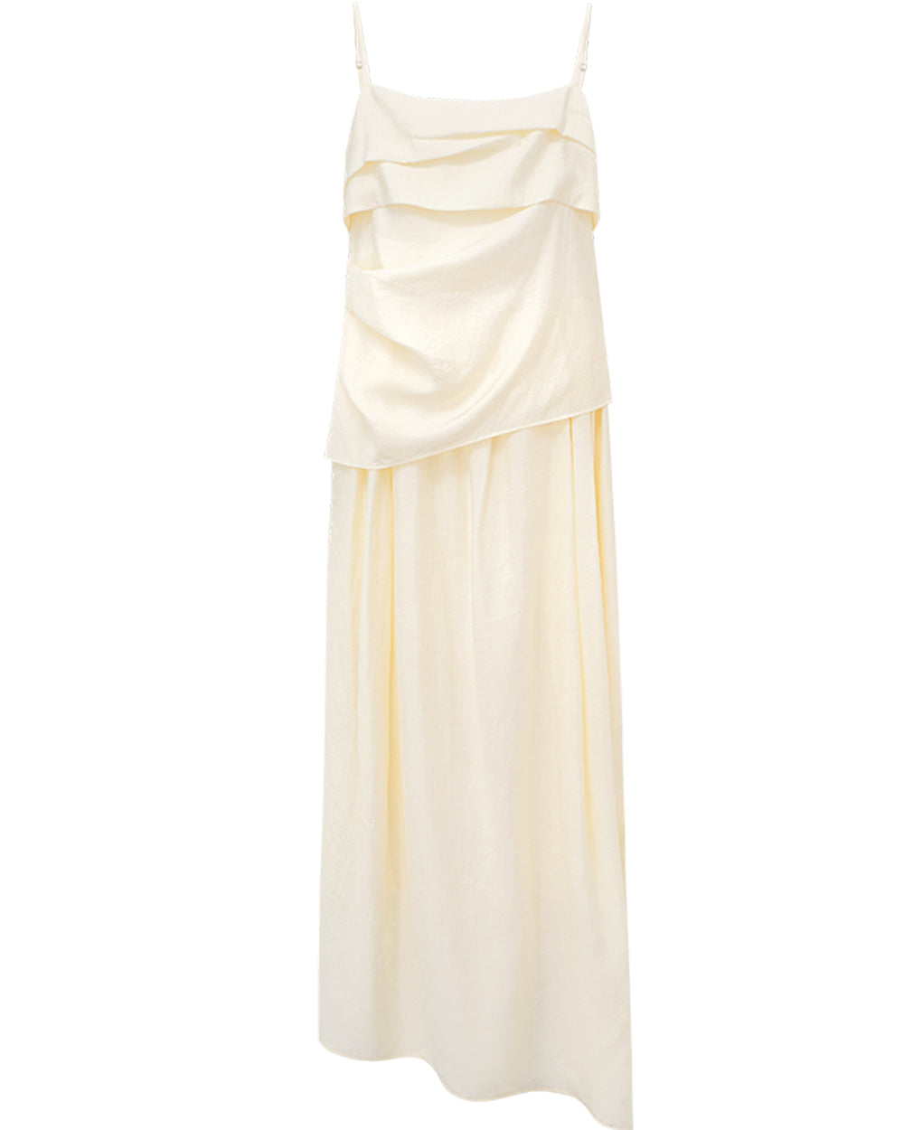 Acetate blend pleated slip dress